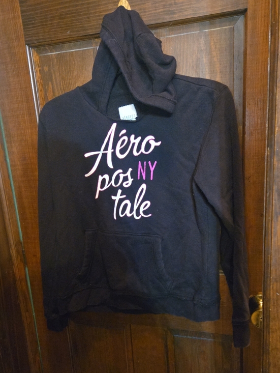 Aeropostale Tops - Aeropostale Black Hoodie with White Label